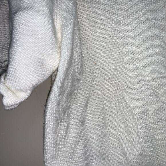 Vintage Alfred Dunner Floral Butterflies White Embroidered Bead Knit Top Size L - Picture 6 of 12